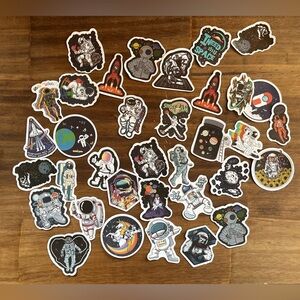 Space-Themed Stickers, Set of 35
